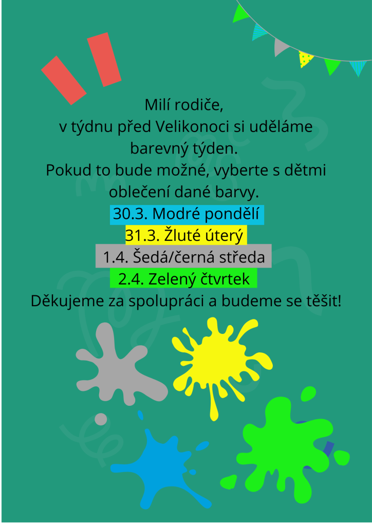barevný týden v mateřské škole