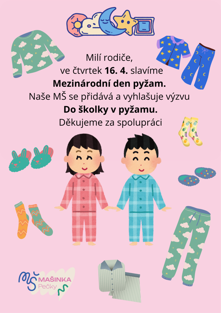 oslavující děti v pyžamu
